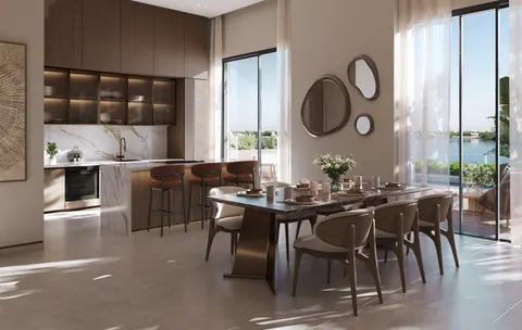 Bashayer Residences: townhome kitchen and dining area, developer render