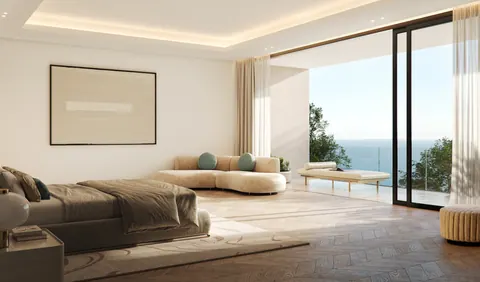 Nawayef Heights: villa bedroom opening to a terrace, developer render
