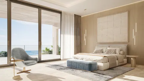 Nawayef Mansions: bedroom opening to a terrace, developer render