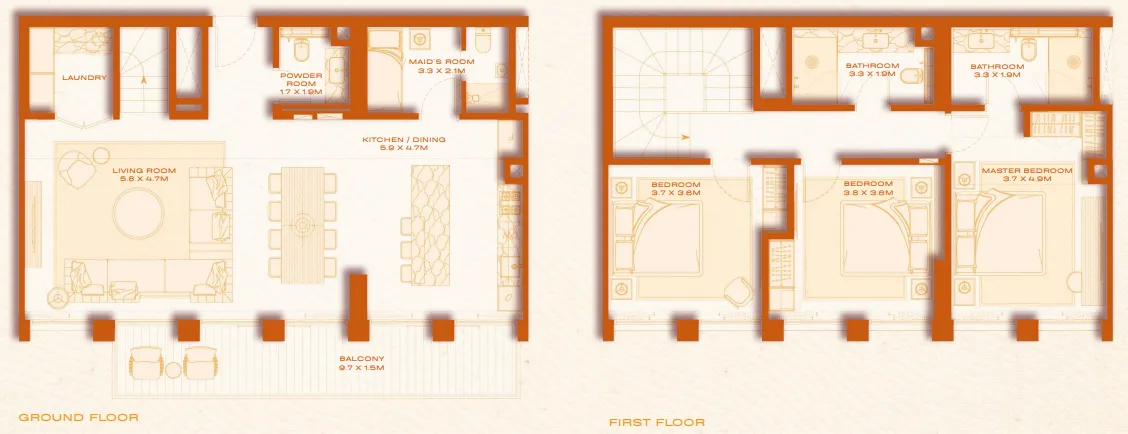 3 bed layout