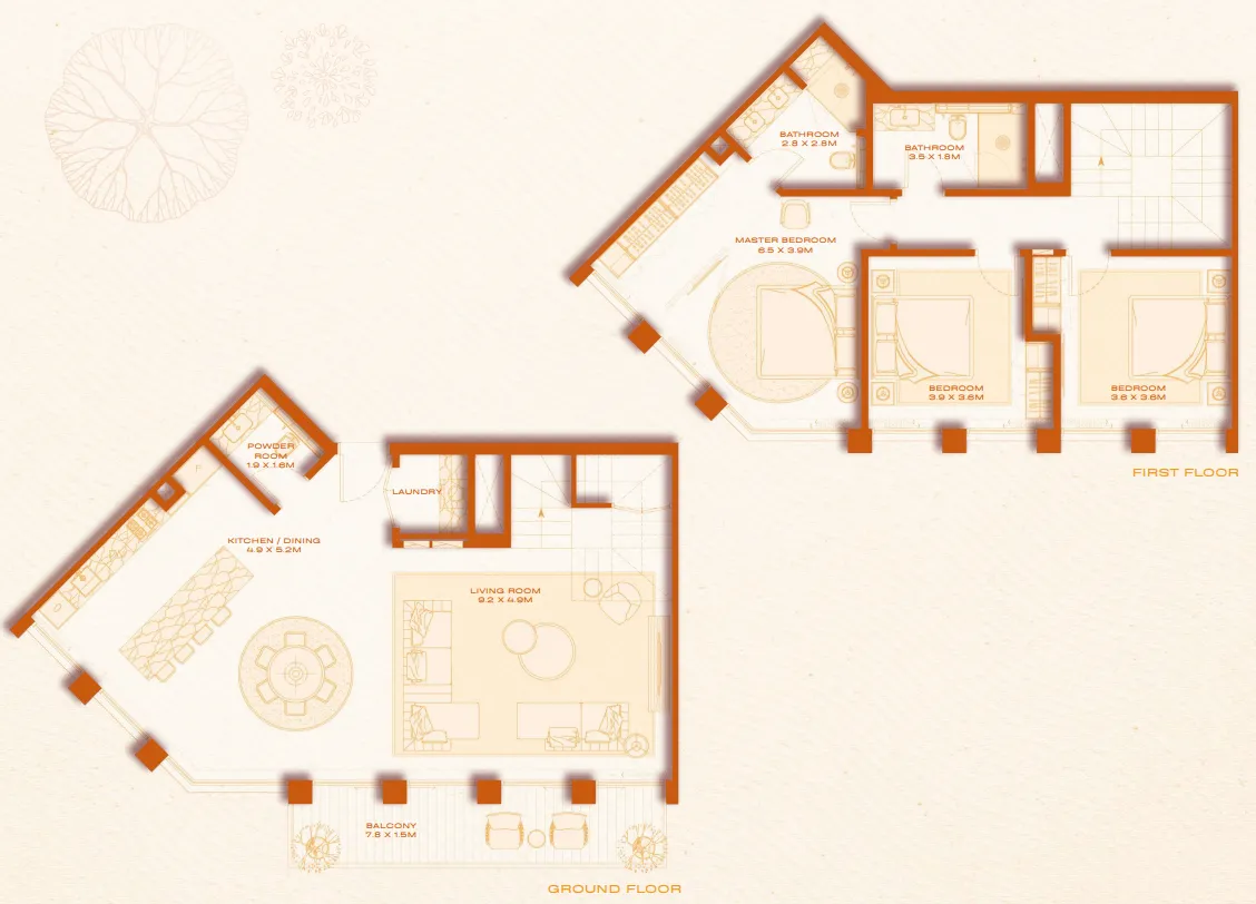 3 bed layout