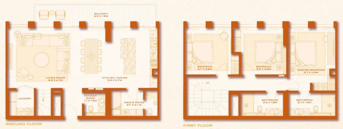 3 bed layout