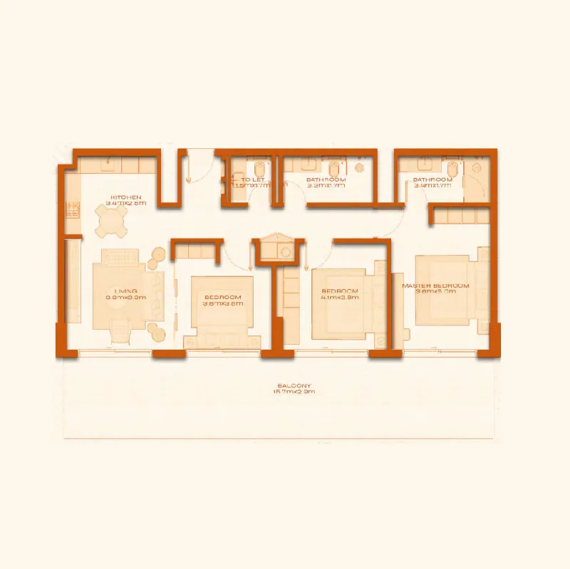 3 bed layout