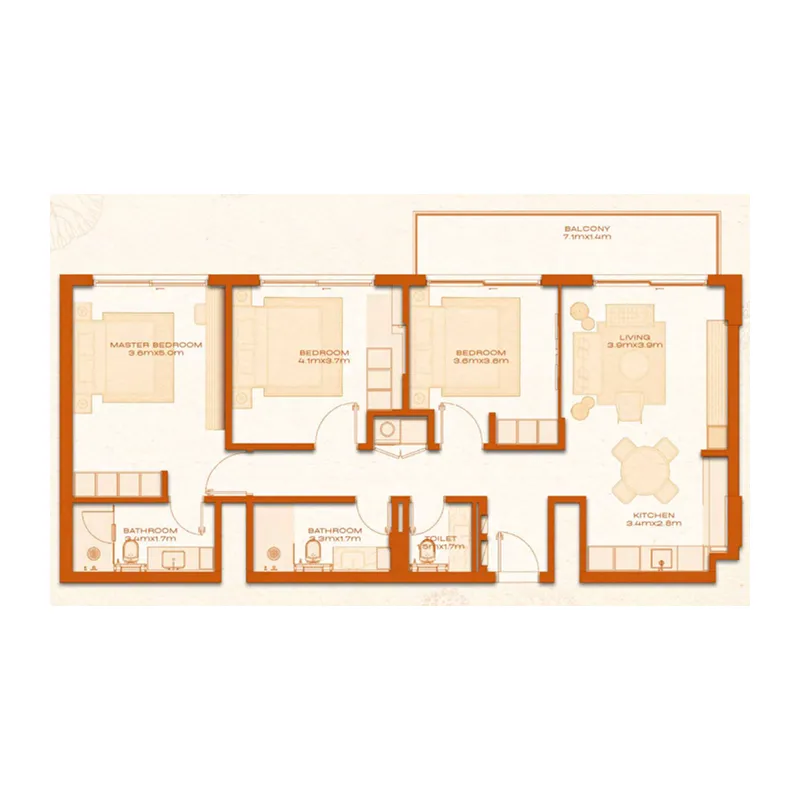 3 bed layout