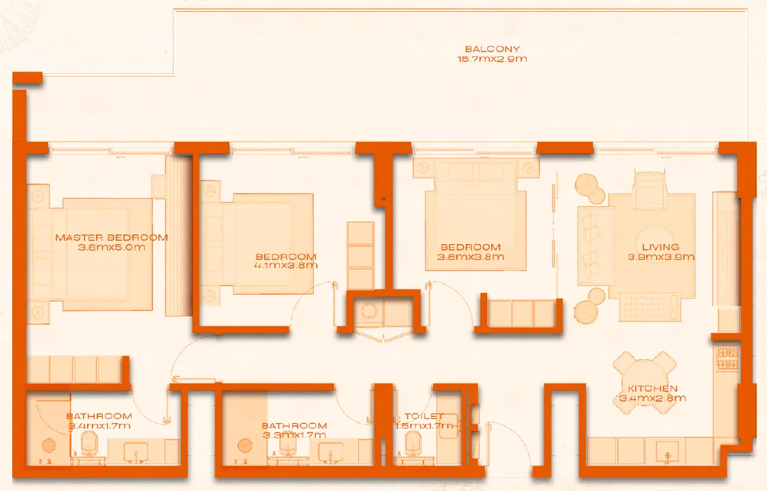 3 bed layout