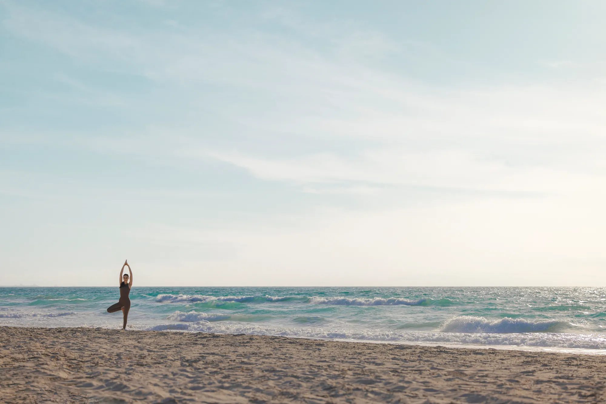 Yoga at the shoreline