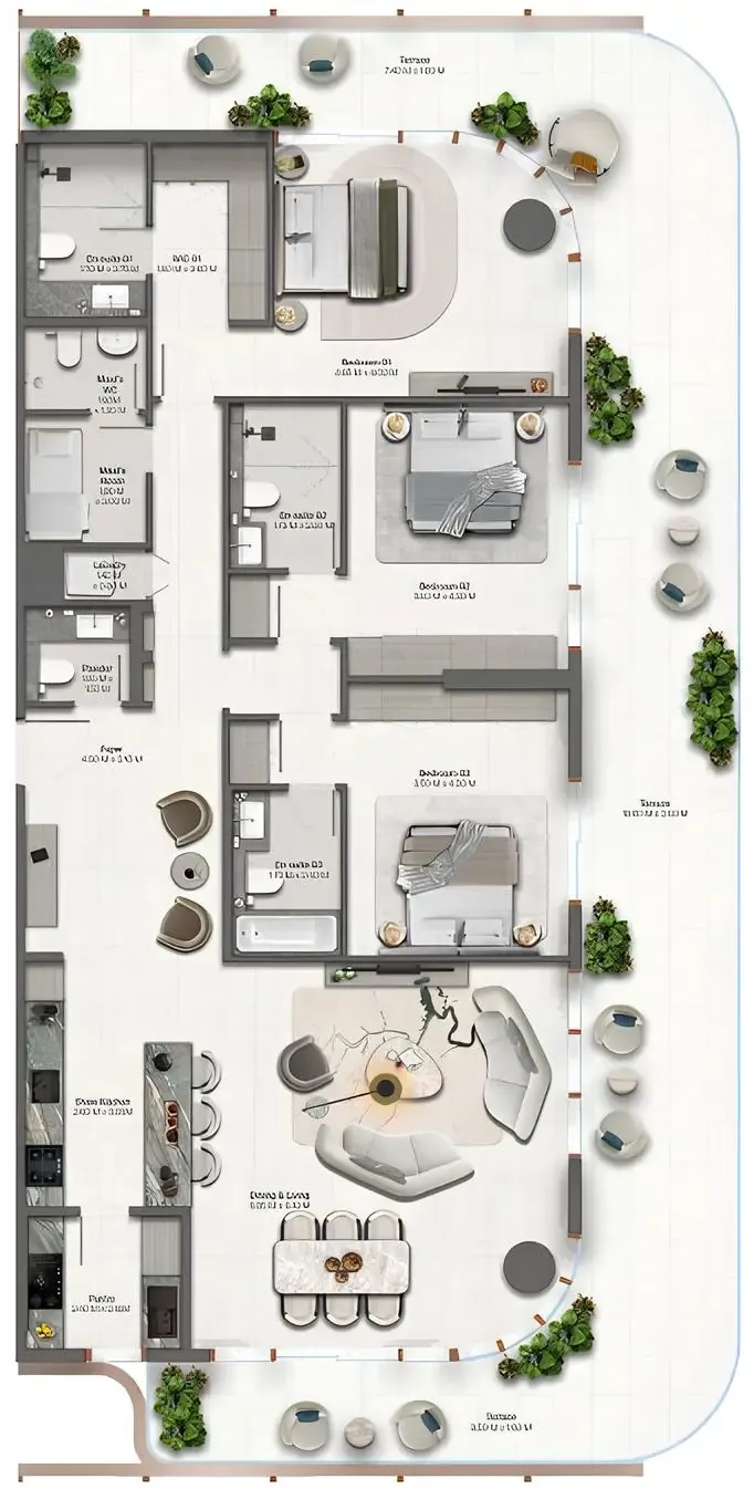 Hado by Beyond 3 bed floor plan, 2,675 sqft