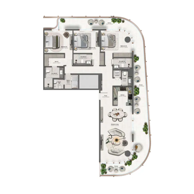 Hado by Beyond 3 bed floor plan, 2,318 sqft