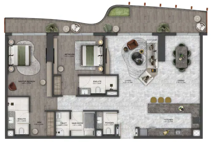Kanyon by Beyond 2 bed floor plan, 1,516 sqft