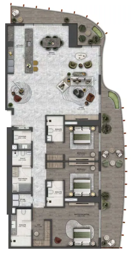 Kanyon by Beyond 3 bed floor plan, 2,341 sqft