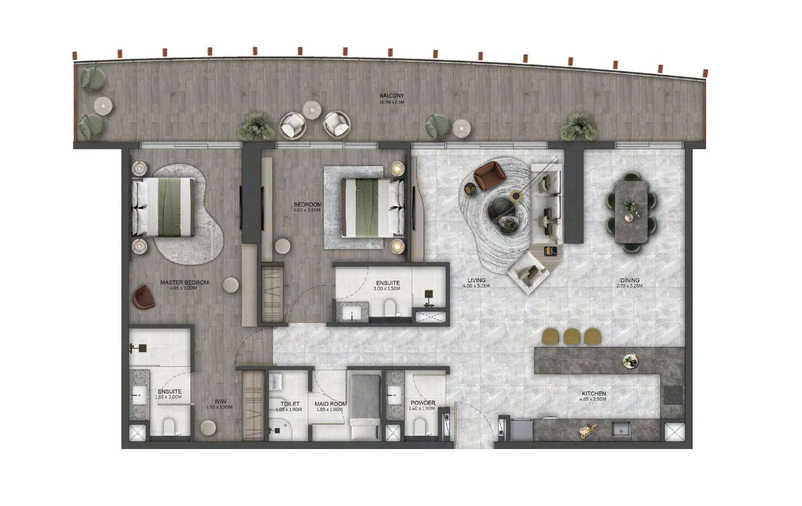 Kanyon by Beyond 2 bed floor plan, 1,617 sqft