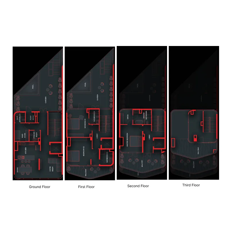 Tonino Lamborghini Residences by BNW Developments 3 bed floor plan, 4,596 – 5,367 sqft