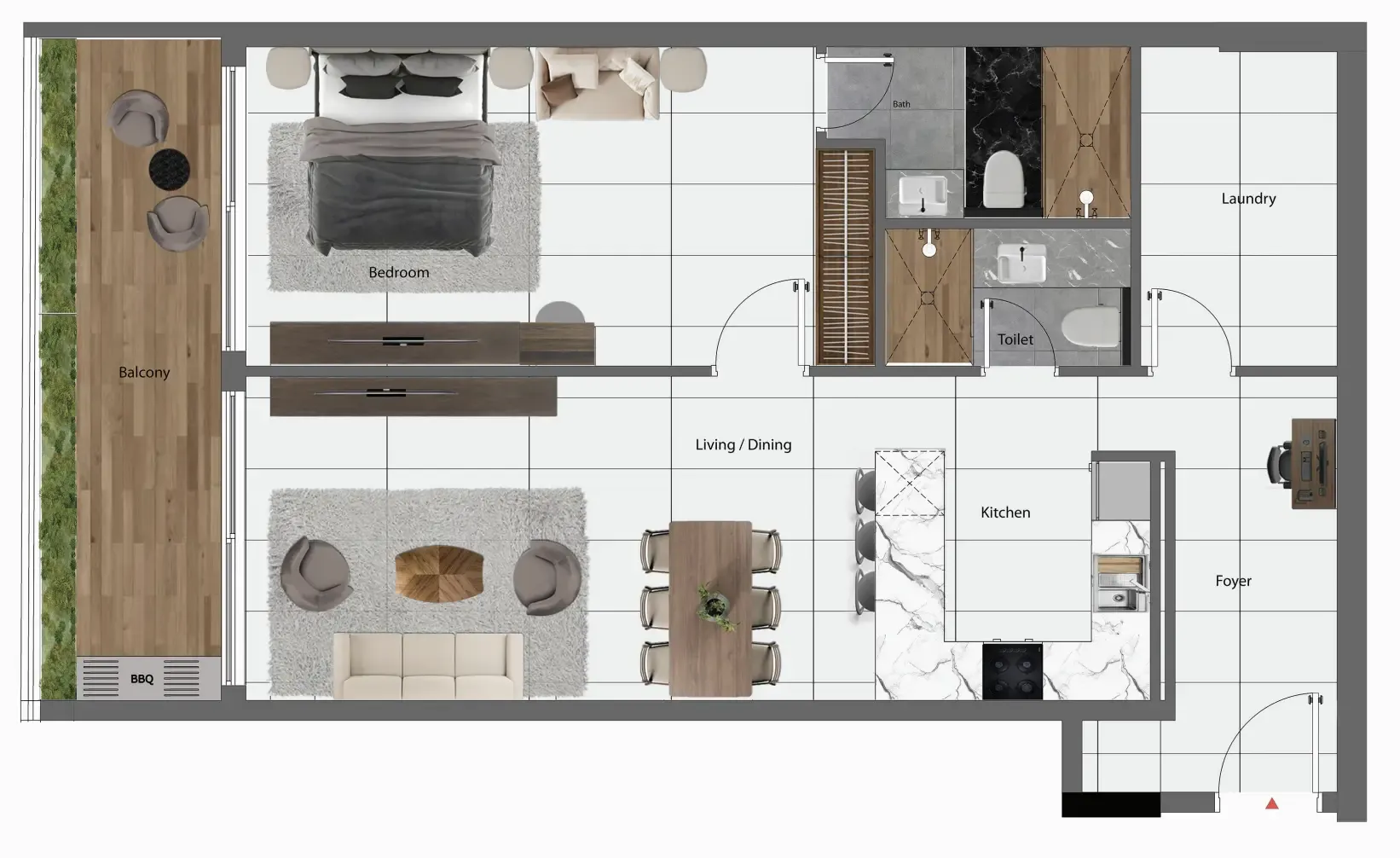 Park Lane 2 by Heilbronn 1 bed floor plan, 1,043 – 1,064 sqft