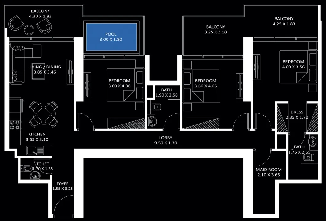 Elitz 3 3 bed floor plan, 1,521 sqft