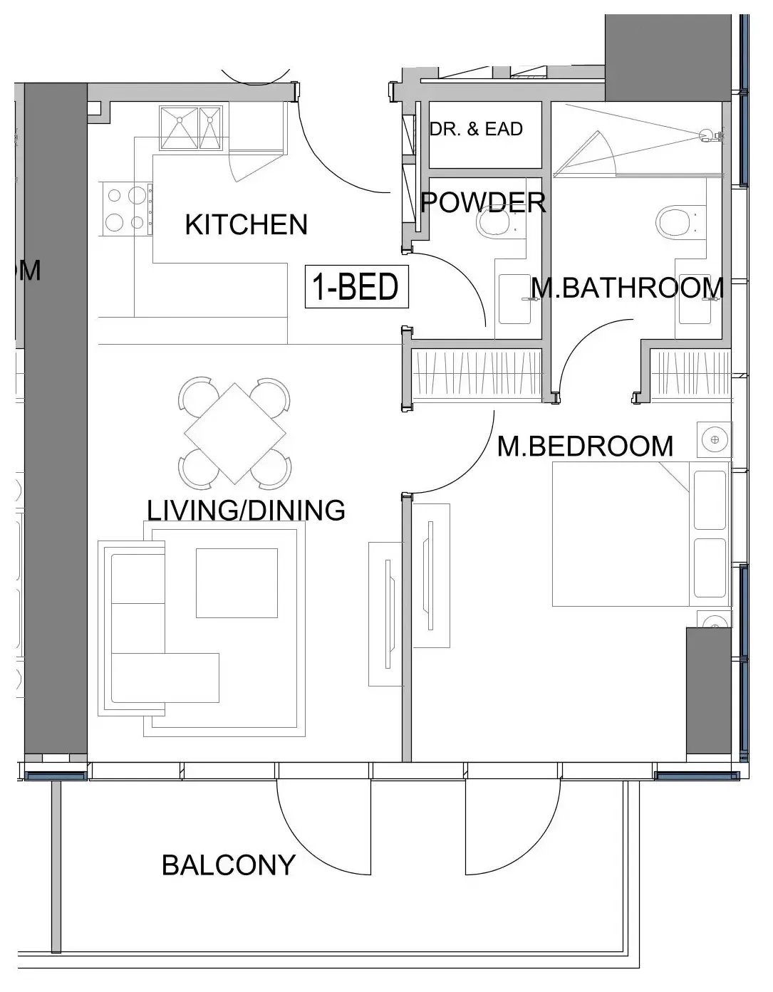 Damac Safa Gate 1 bed floor plan, 757 sqft