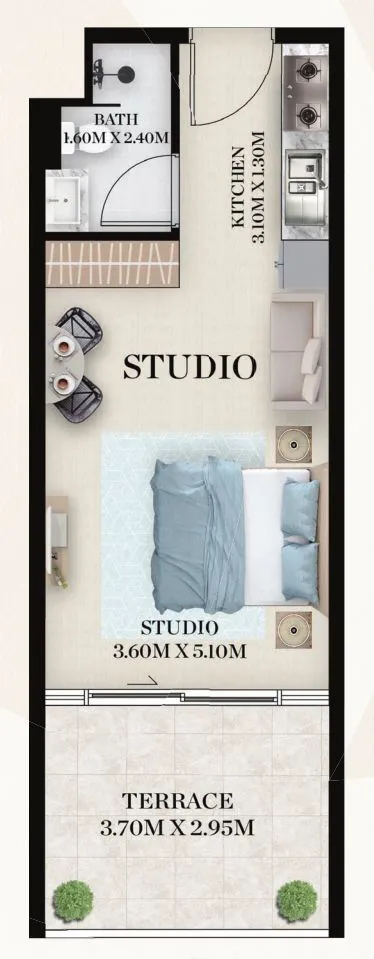 Chapter 01 by Newbury Studio floor plan, 467 sqft