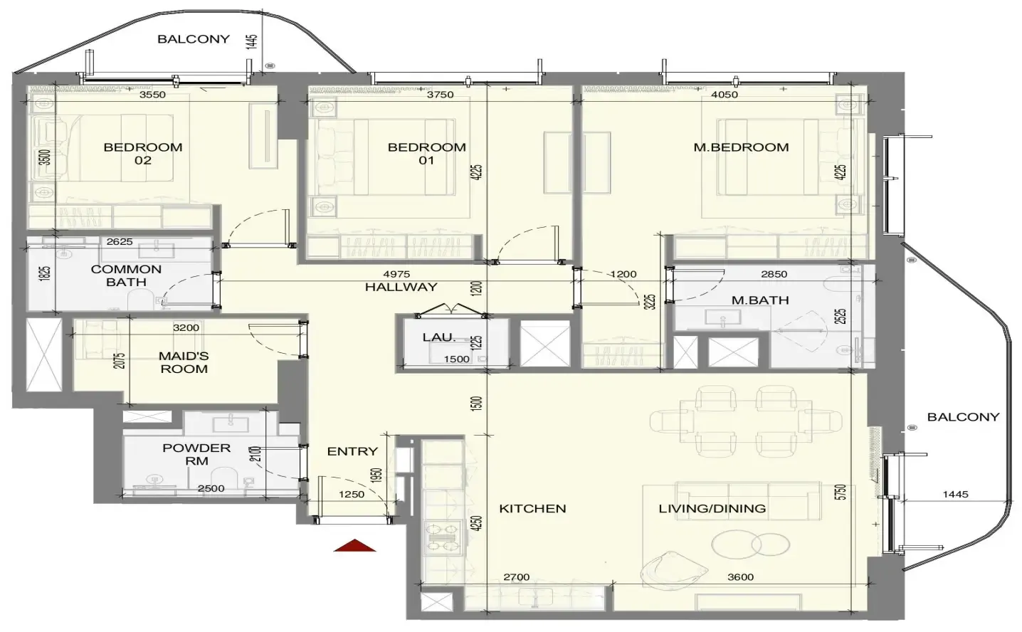 Takaya 3 bed floor plan, 1,641 sqft