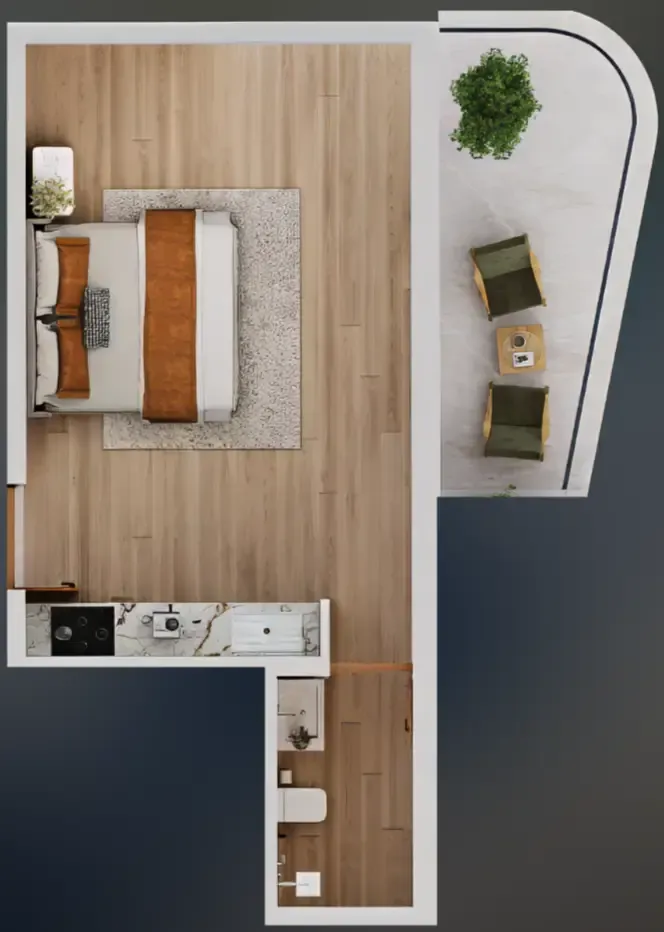 Nuve by Zoya Studio floor plan, 448 sqft