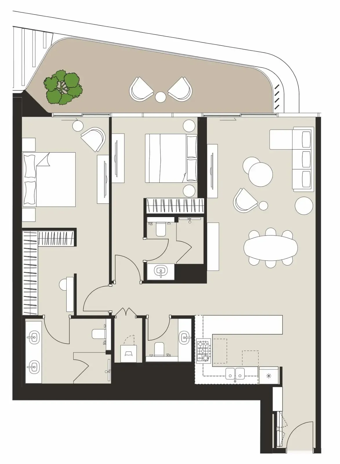 Artistry Two Residences 2 bed floor plan, 1,469 sqft