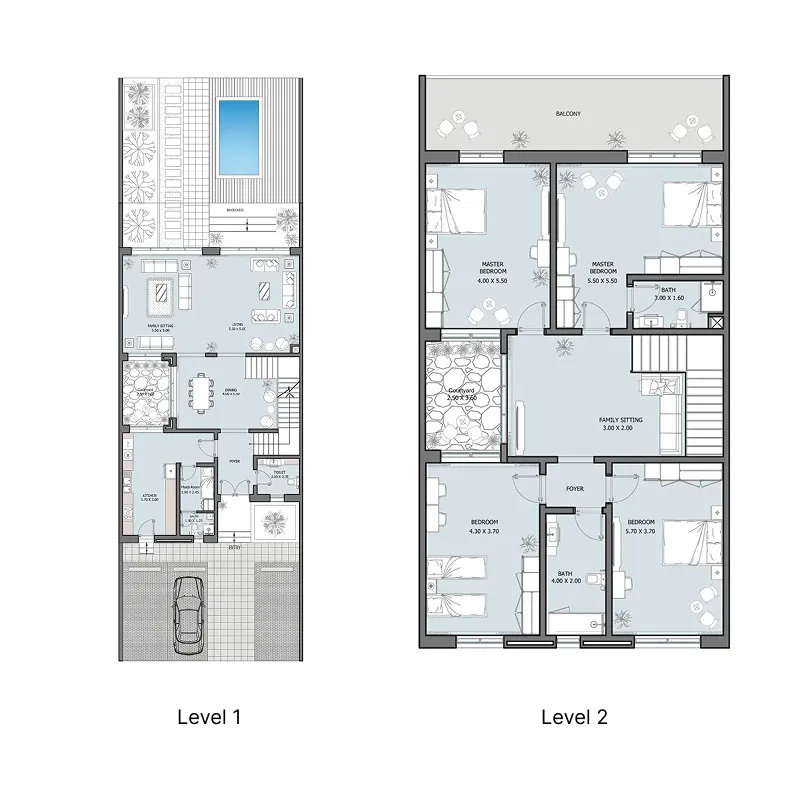 Oceana 4 bed floor plan, 5,328 sqft