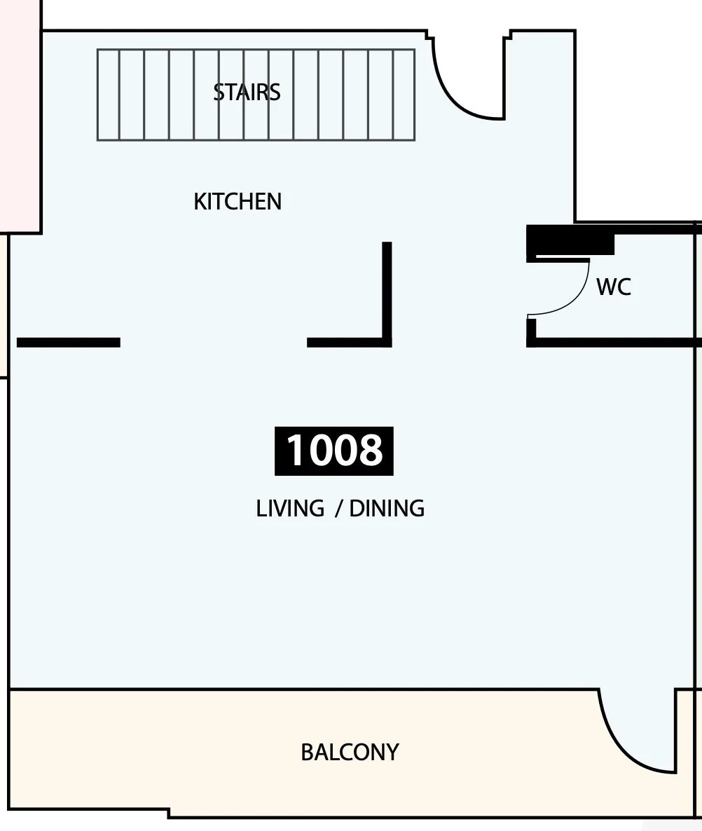 Paradise View 1 2 bed floor plan, 1,507 sqft