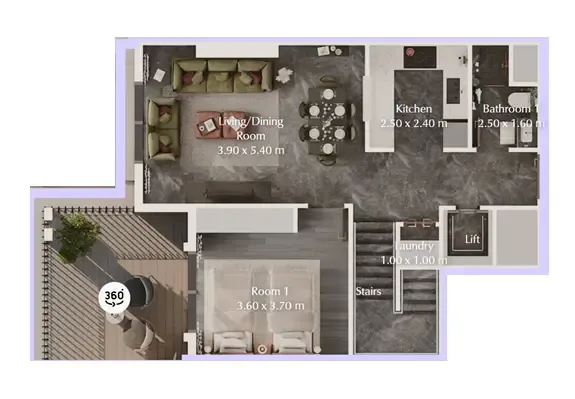 Bab Al Qasr Garden Residences 65 3 bed floor plan, 1,461 sqft