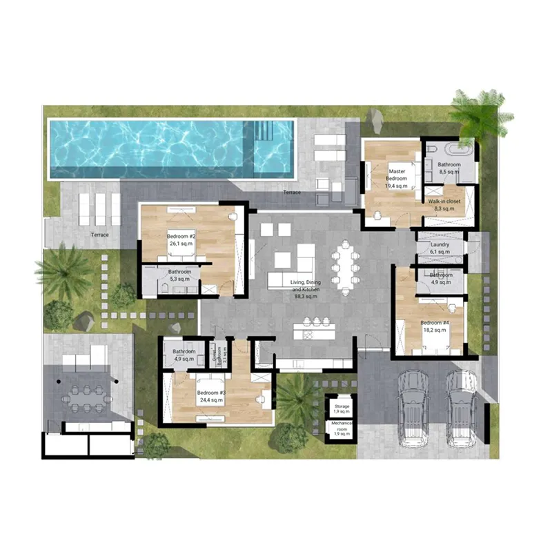 Redwood Lakeside 4 bed floor plan, 5,157 – 8,530 sqft