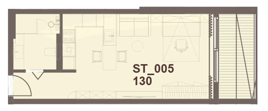J-Haus Residence Studio floor plan, 472 sqft