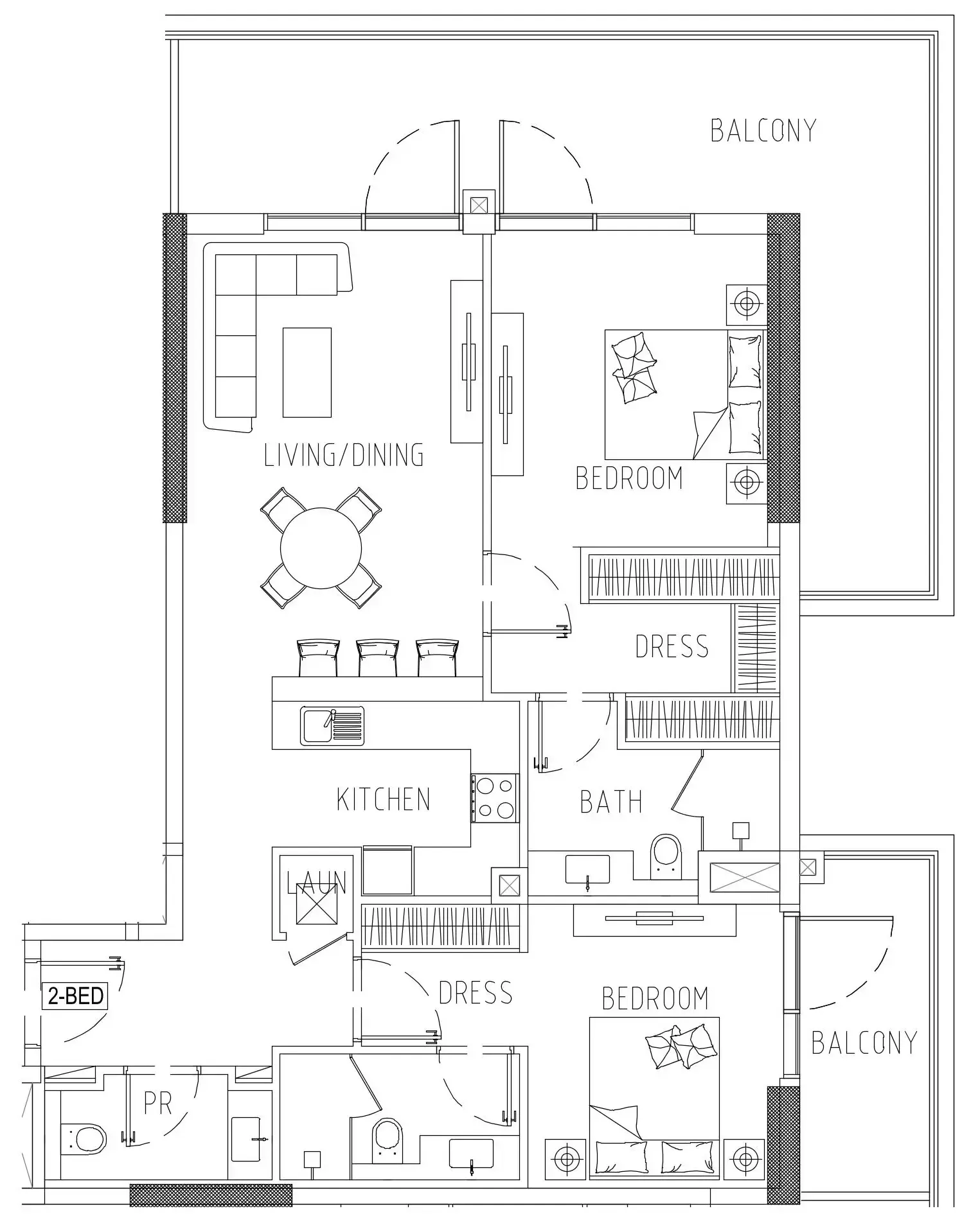 Damac Riverside Views 2 bed floor plan, 1,420 sqft