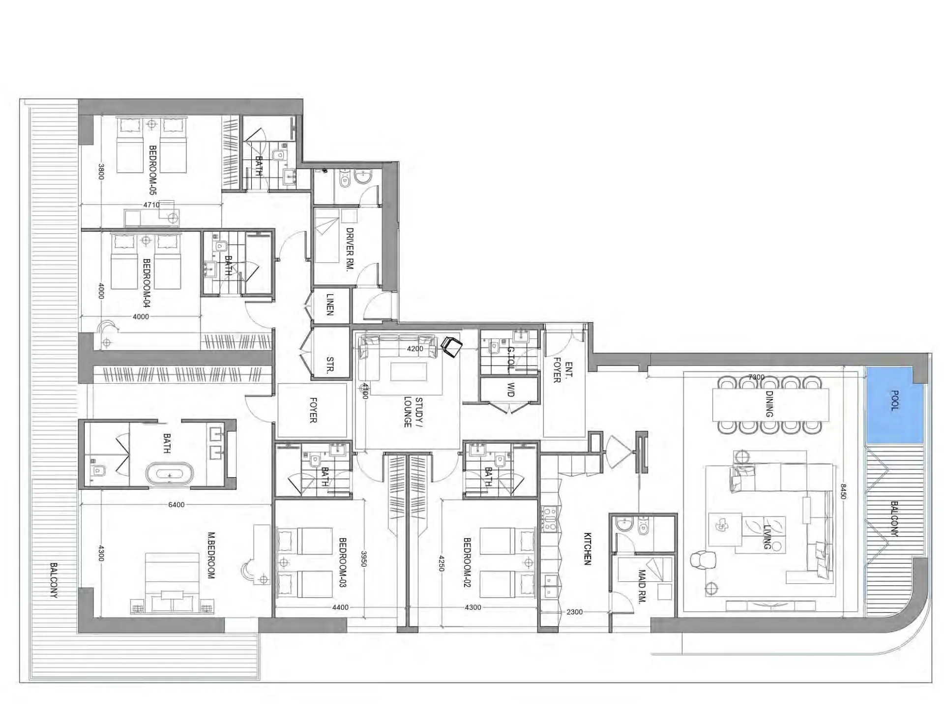 Avior 5 bed floor plan, 4,020 sqft