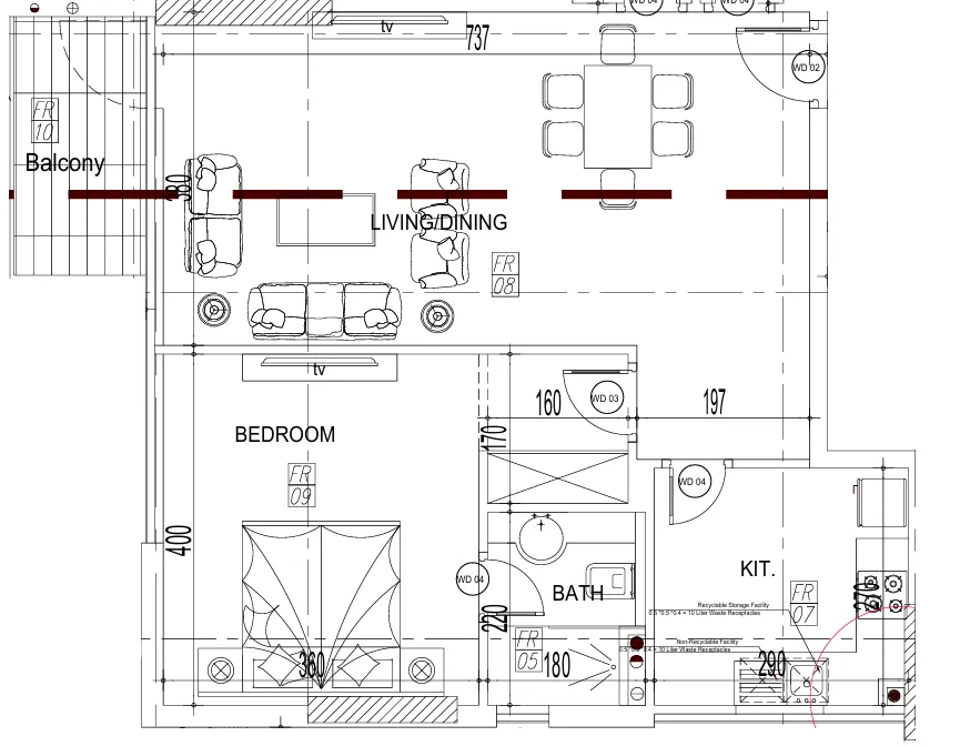 Paradise View II Studio floor plan, 626 sqft
