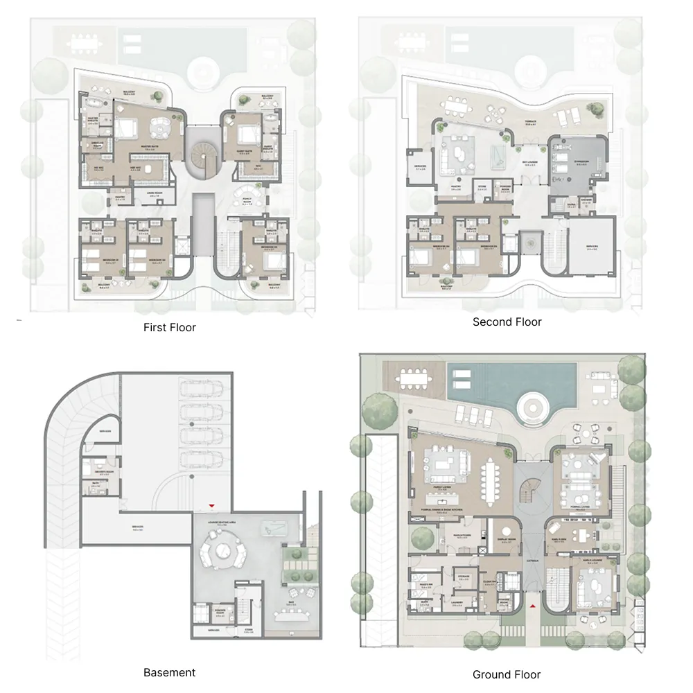Taraf Karl Lagerfeld Villas 7 bed floor plan, 18,870 sqft