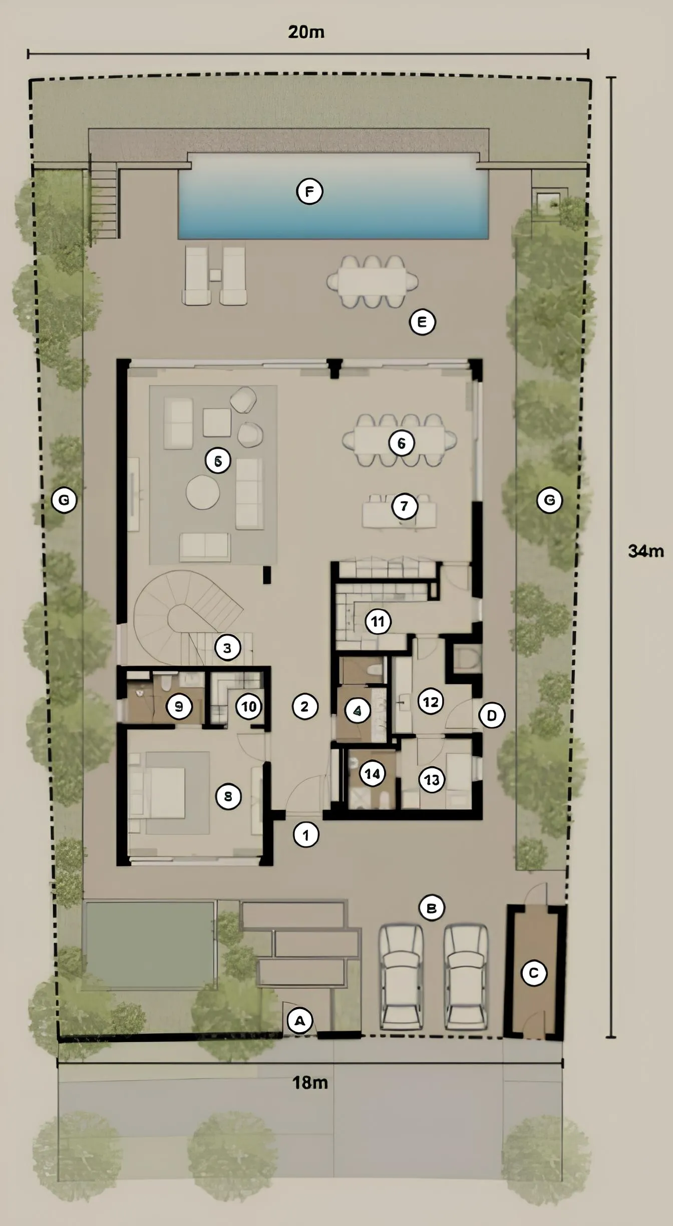 Nawayef Mansions by Modon Properties 4 bed floor plan, 4,699 sqft