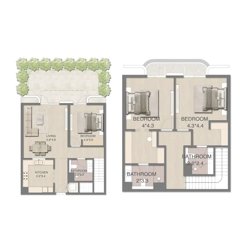 Mirasol Mina 3 bed floor plan, 2,109 sqft