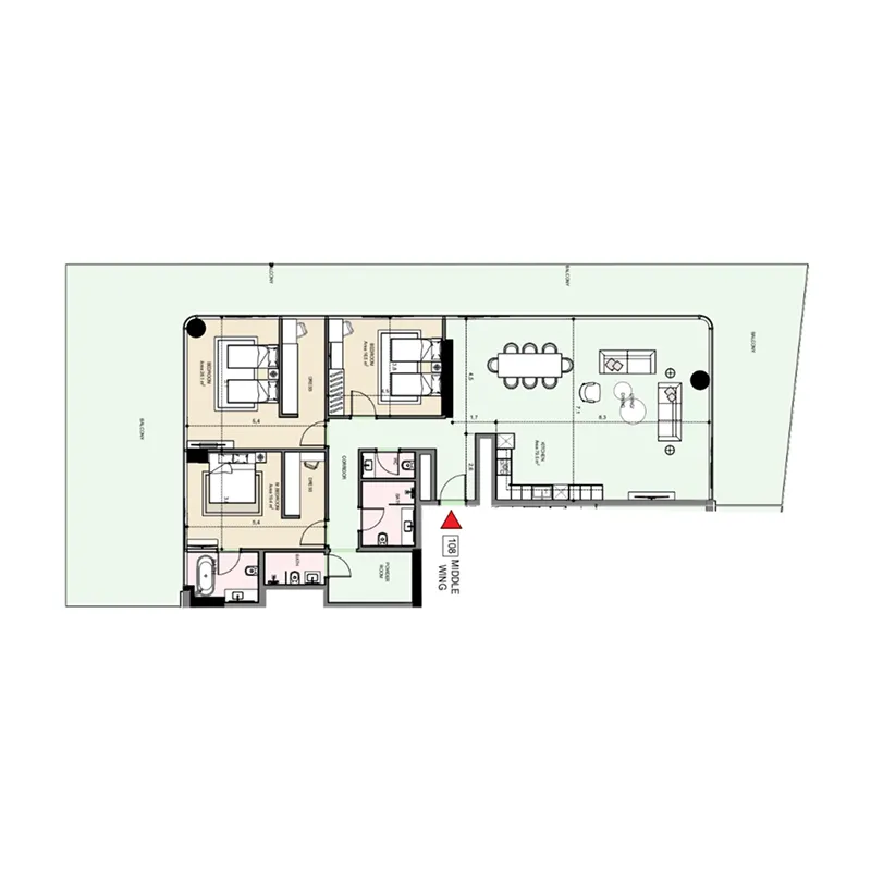 Edgewater Residences 1, 2 and 3 3 bed floor plan, 3,576 sqft