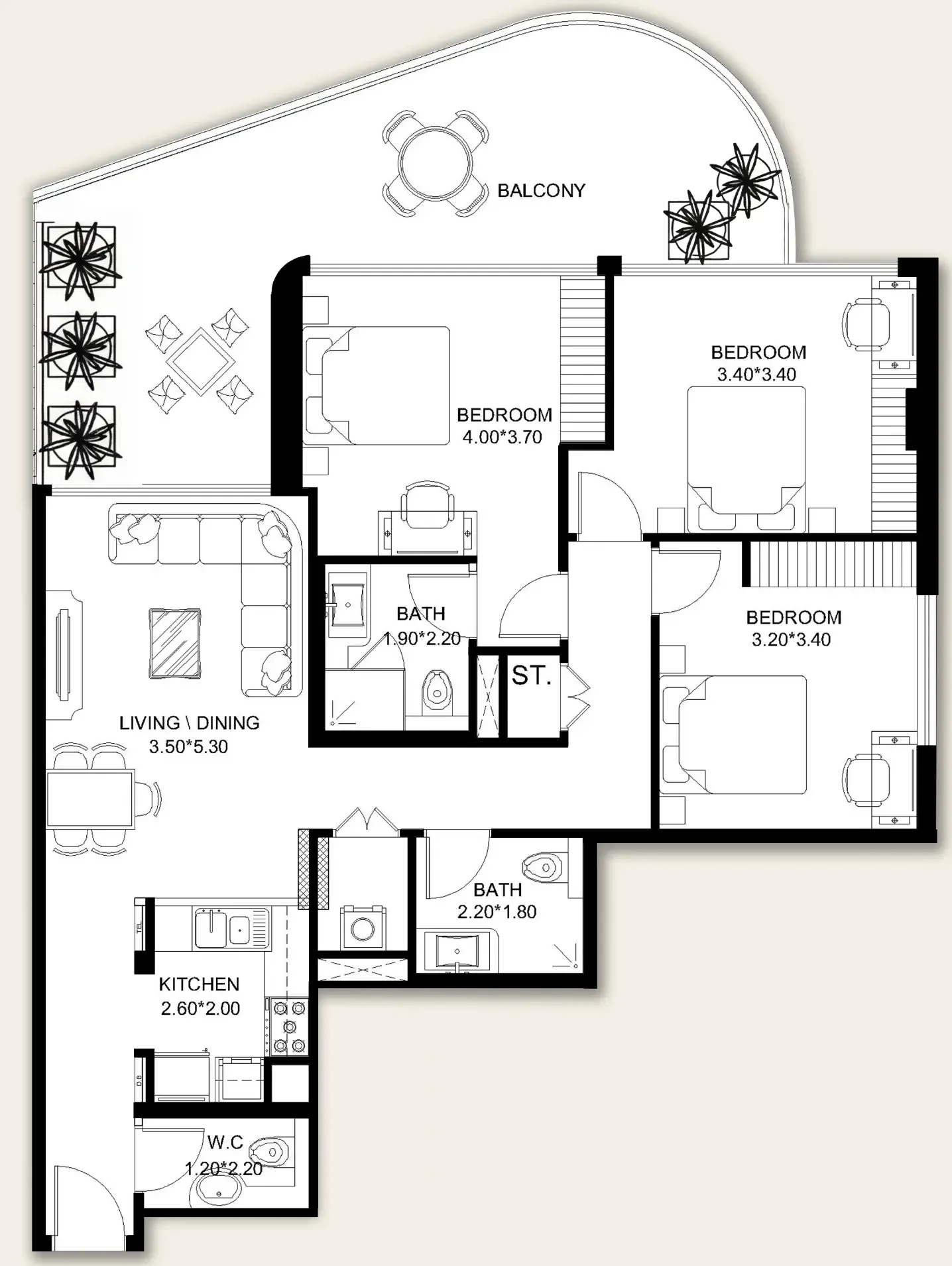 X11 3 bed floor plan, 1,497 sqft