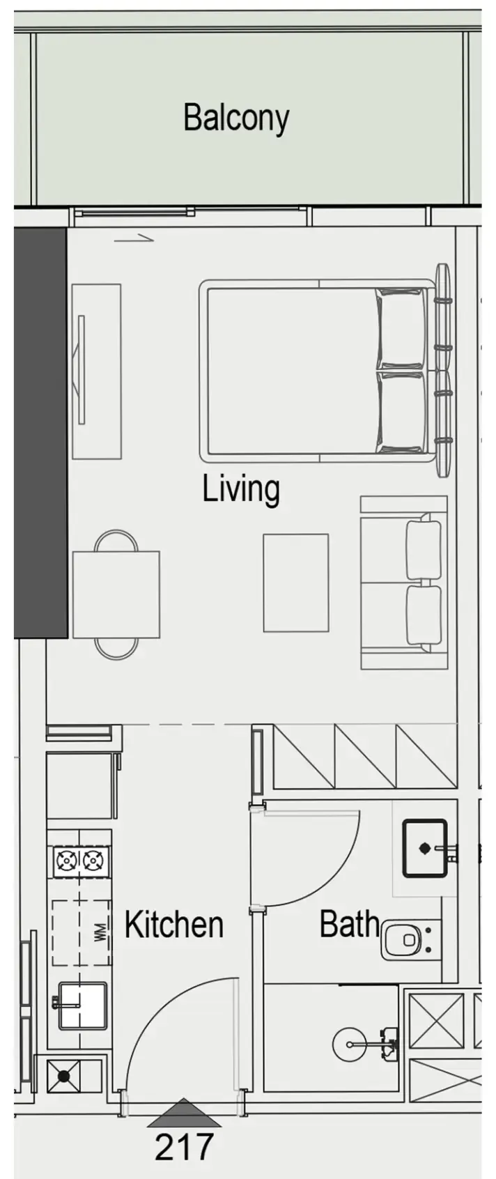 Sierra by Iman Studio floor plan, 418 sqft