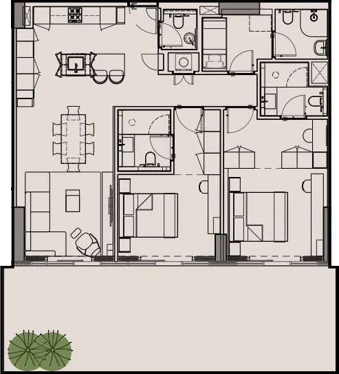 Wynwood by Imtiaz 2 bed floor plan, 1,710 sqft