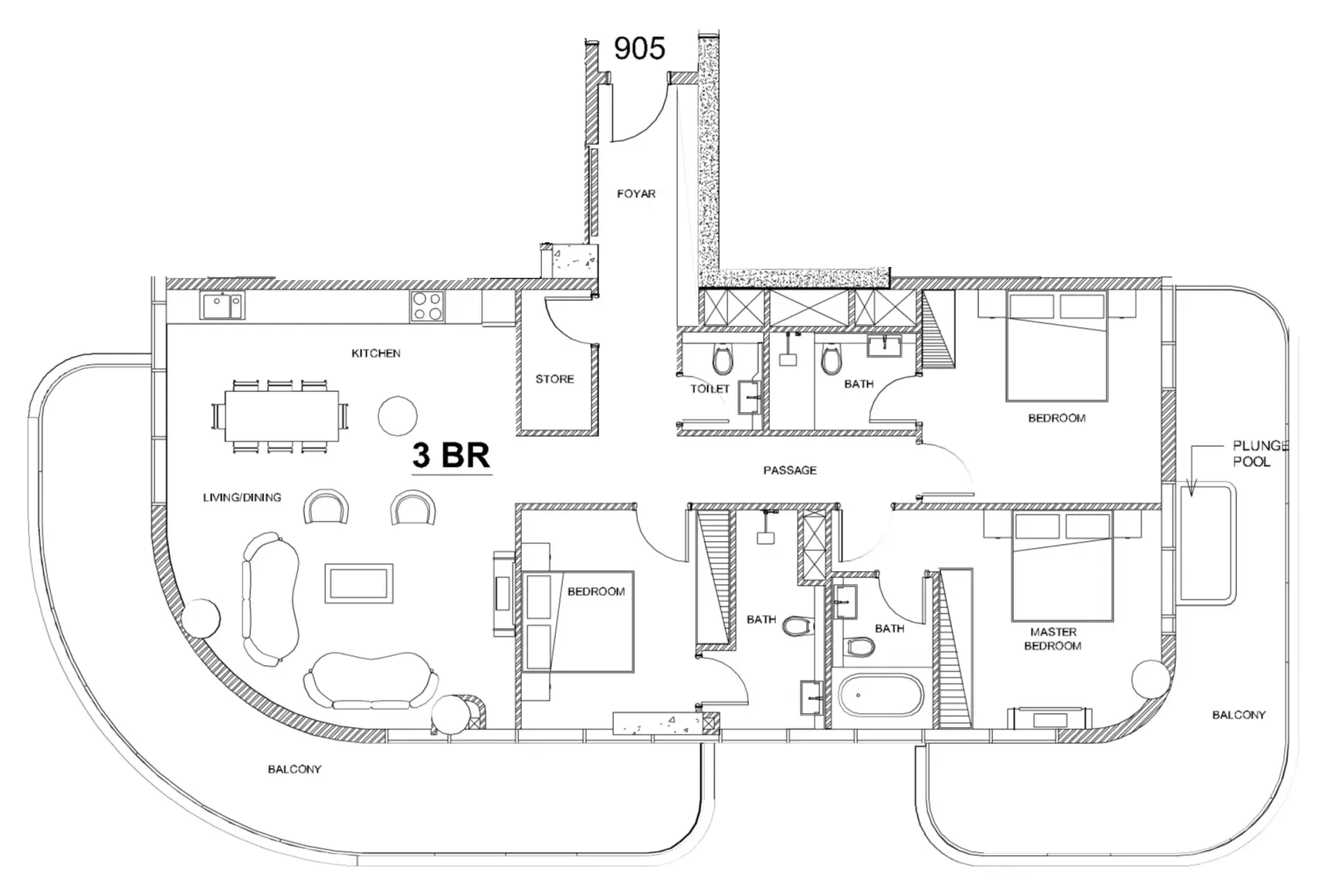 Villa Del Brunello 3 bed floor plan, 1,853 – 4,076 sqft