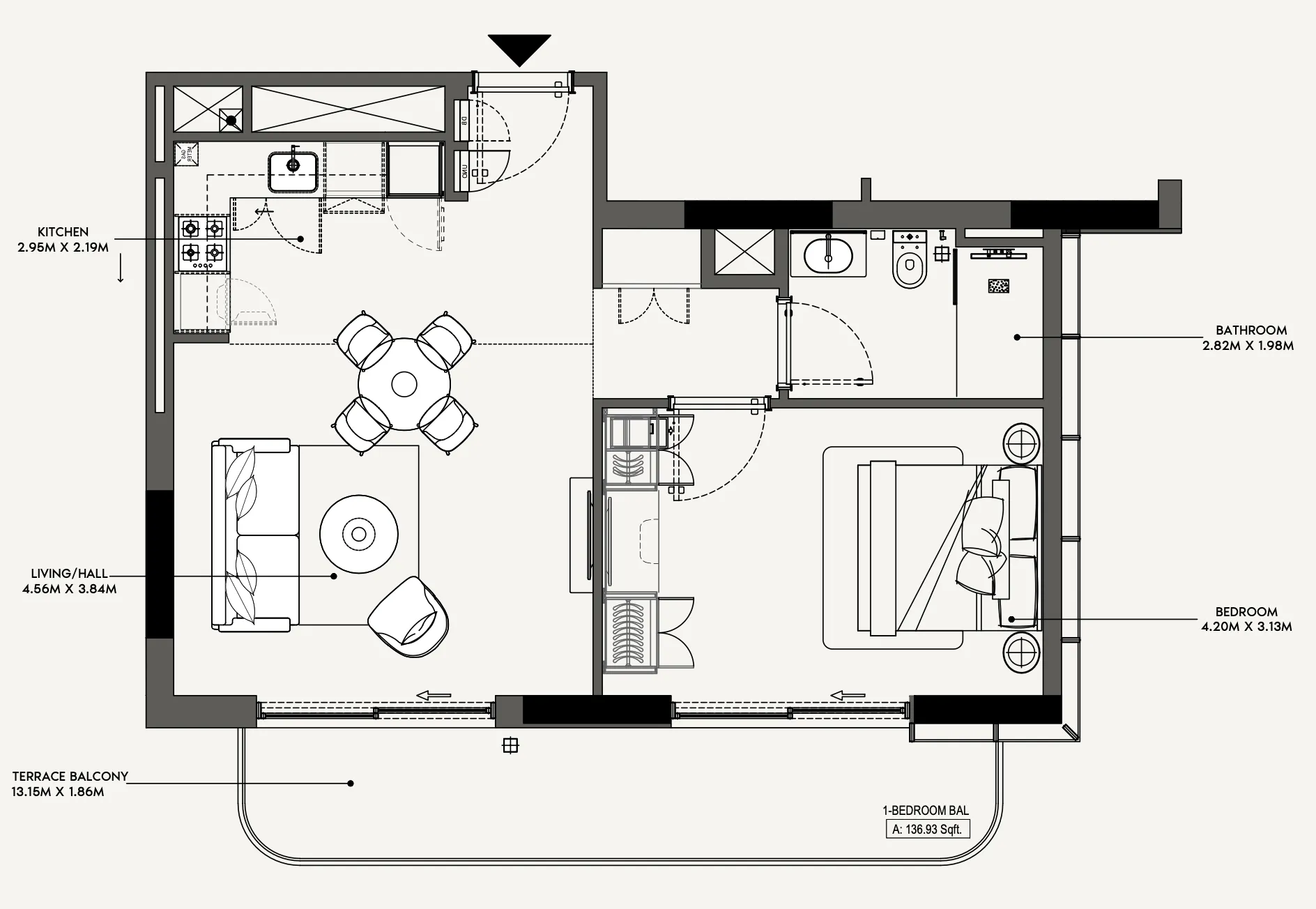 Azizi Jewel 1 bed floor plan, 773 sqft