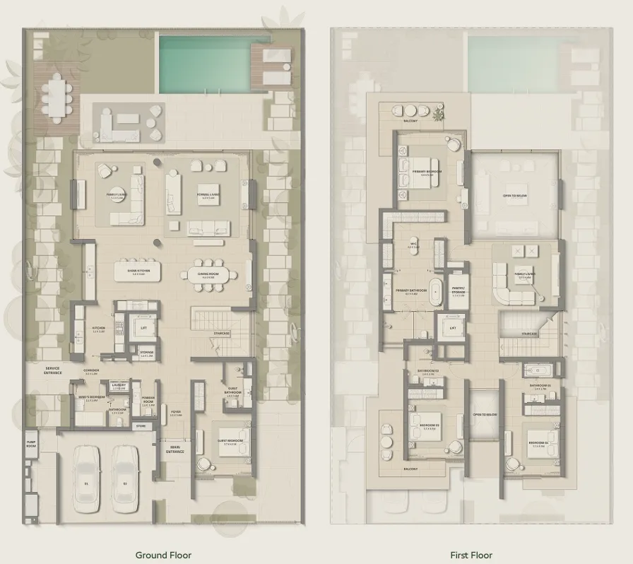 Bay Estate 4 bed floor plan, 5,200 sqft