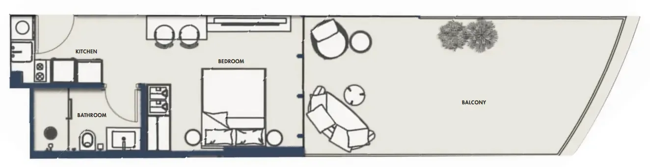 Amra Residences Studio floor plan, 560 sqft
