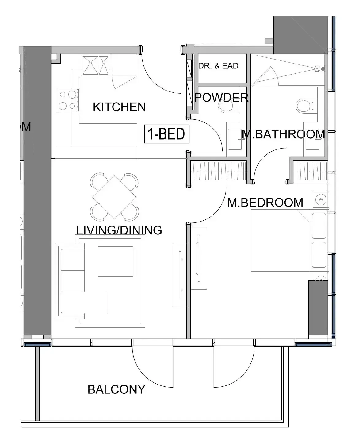 Damac Safa Gate 1 bed floor plan, 757 sqft