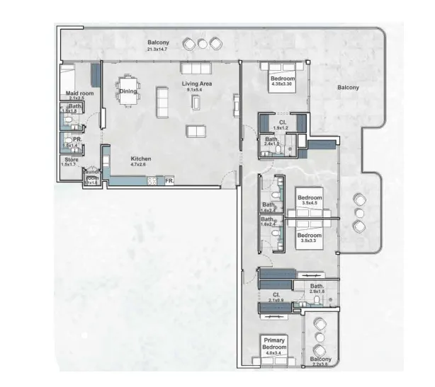Iraz Creek Views 4 bed floor plan, 3,289 sqft
