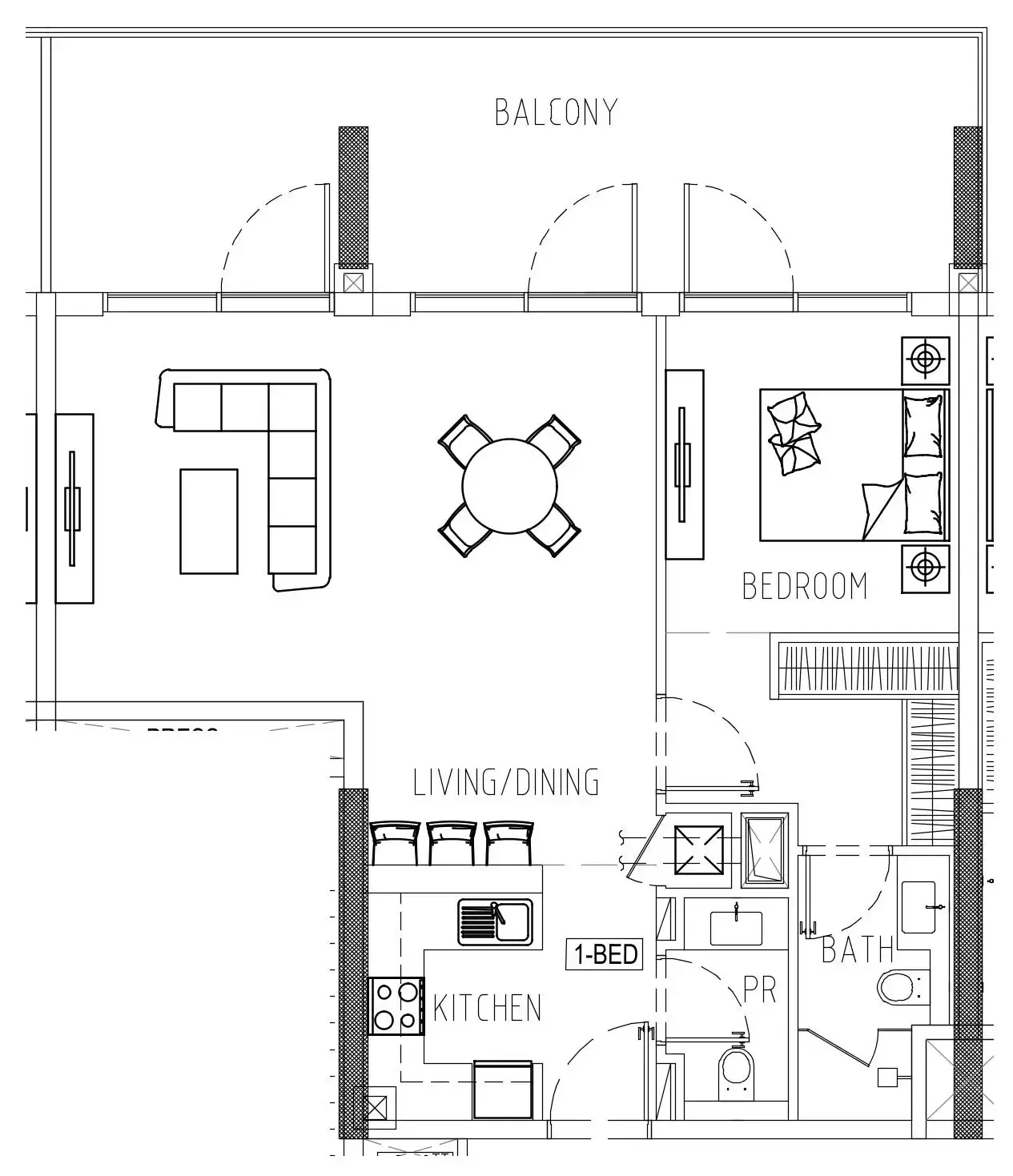 Damac Riverside Views 1 bed floor plan, 1,049 sqft