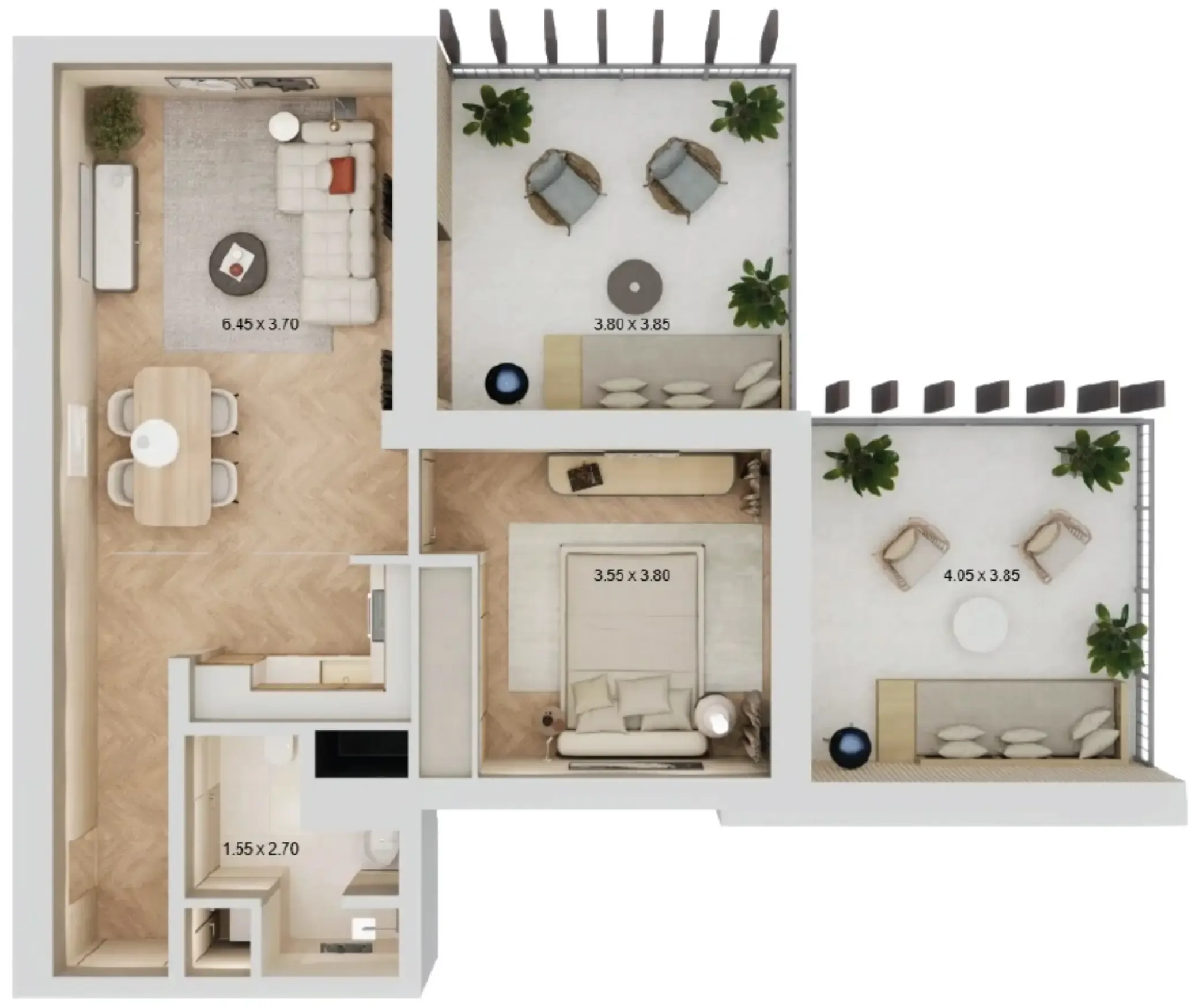 Arisha Terraces 1 bed floor plan, 1,012 sqft
