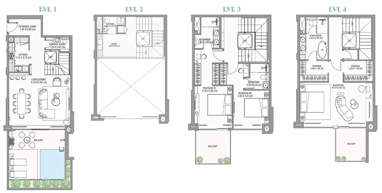 Ayamore Residence 3 bed floor plan, 3,314 sqft