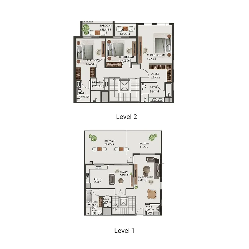 Hillside Residences 3 bed floor plan, 3,299 sqft