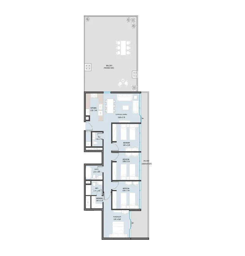 Sila 4 bed floor plan, 2,339 – 2,592 sqft