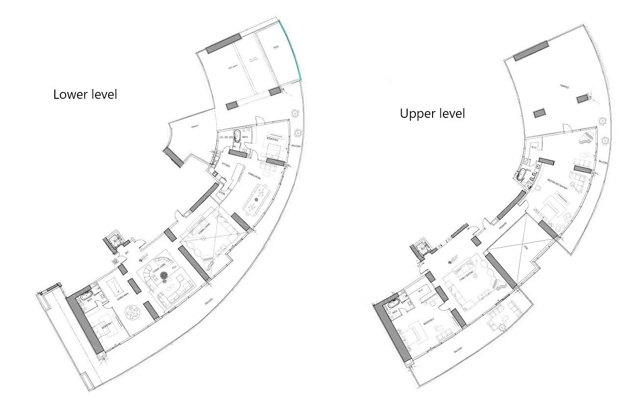 Cavalli Tower 3 bed floor plan, 15,300 sqft